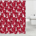 Mildew-Resistant  Christmas polyester bathroom shower curtains